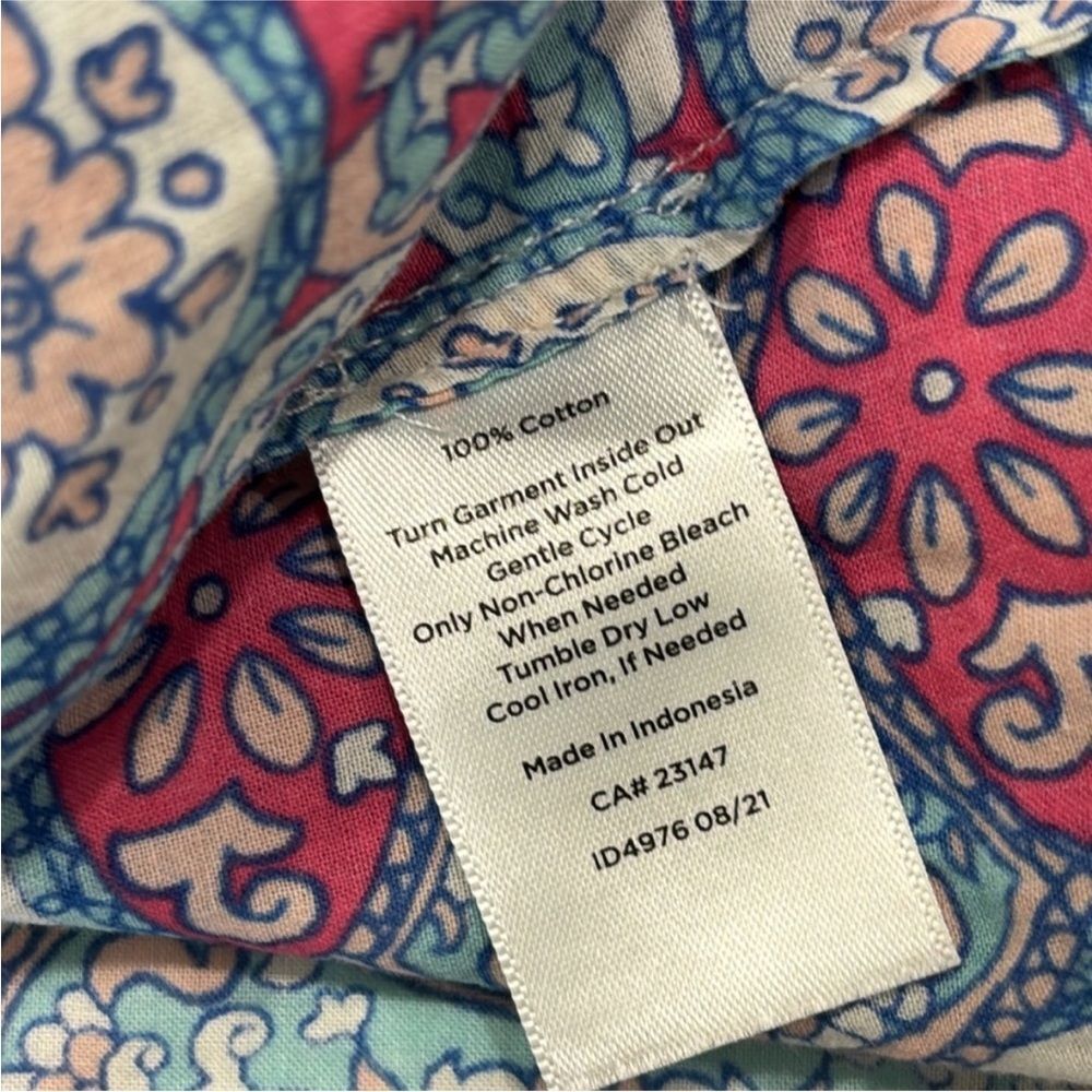 Talbots Garden Medallion Women’s Pink Blue Button Down Dress Shirt XLp Petite - Picture 14 of 16